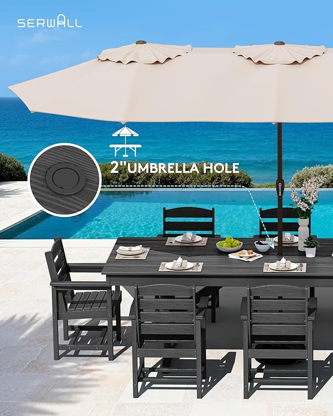 SERWALL 9 Piece Outdoor Dining Set - Image 5