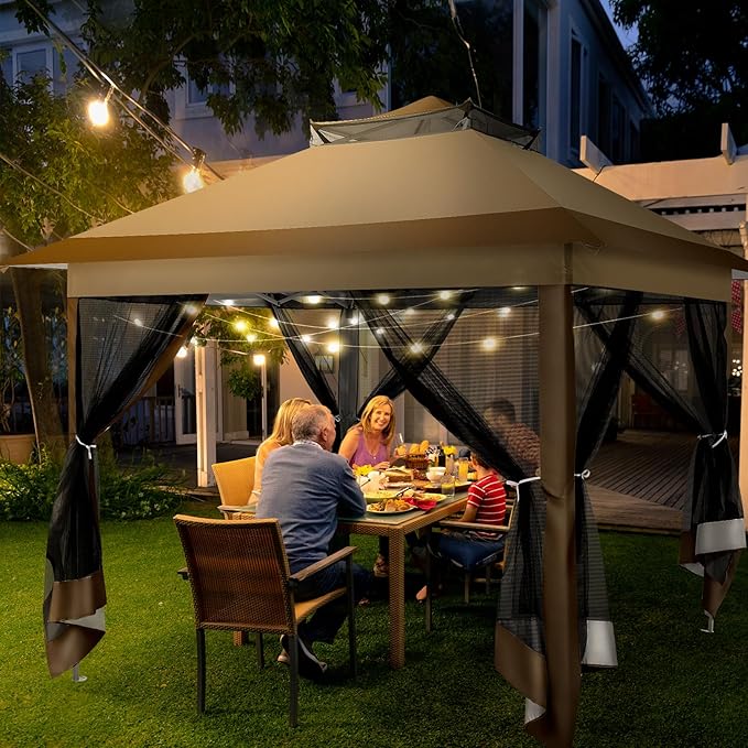 COBIZI 12x12 Pop Up Gazebo On Clearance Canopy Tent- Upgrade Metal Outdoor - Image 2