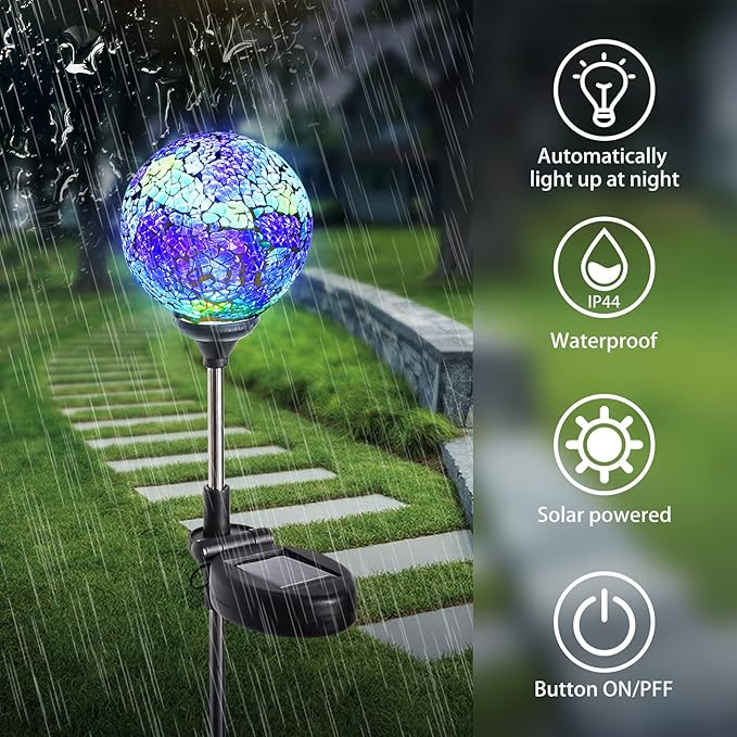 WNP Outdoor Mosaic Solar Light Stake Decor - Image 3