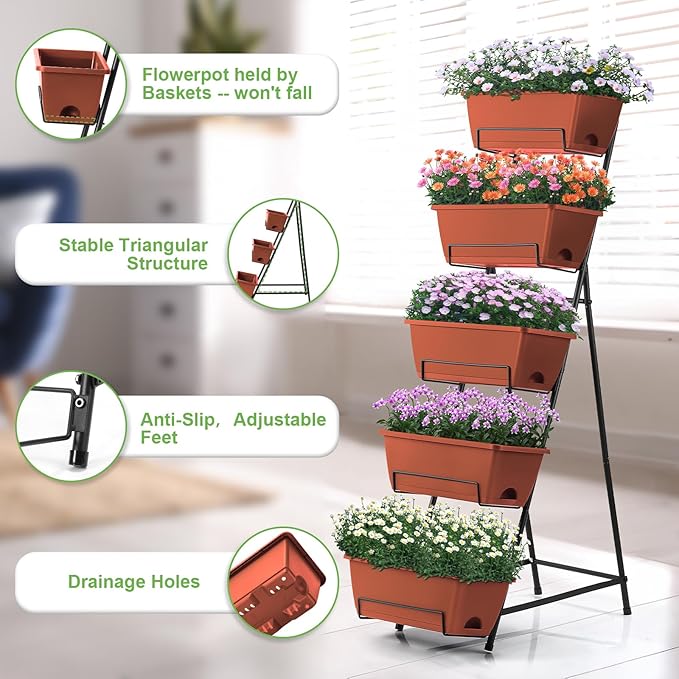 5 Tier Vertical Raised Garden Bed Planter Box, Vertical Raised Bed - Image 4