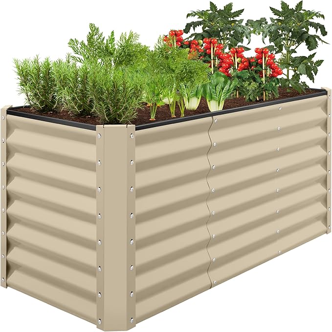 Best Choice Products 4x2x2ft Outdoor Metal Raised Garden Bed, Deep Root Box by BestChoiceProducts