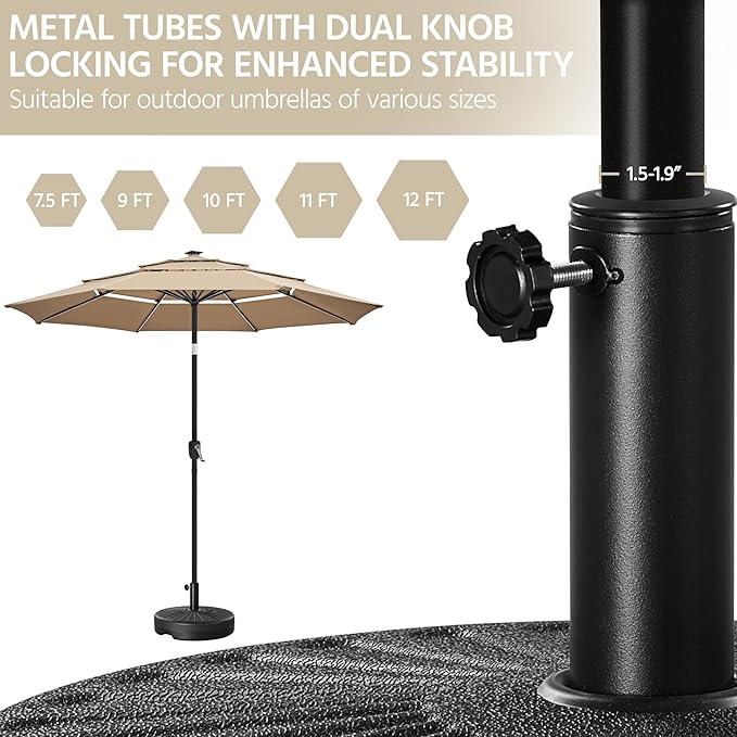 Yaheetech Umbrella Base 85.7lbs Round Water & Sand Filled Patio Outdoor - Image 4