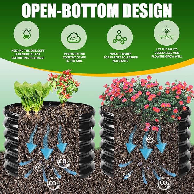 17" Tall Elevated Round Metal Rised Garden Bed- 2'x2' in Size and 0.8MM Thick - Image 6