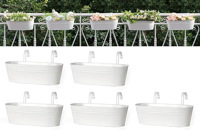 Dahey 5 Pcs Metal Iron Hanging Flower Pots by Dahey