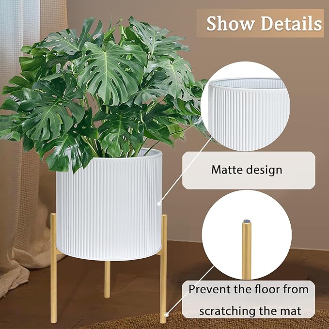ARNIS Modern Planter Pots, Decorative Floor Planters, Metal Pots - Image 3