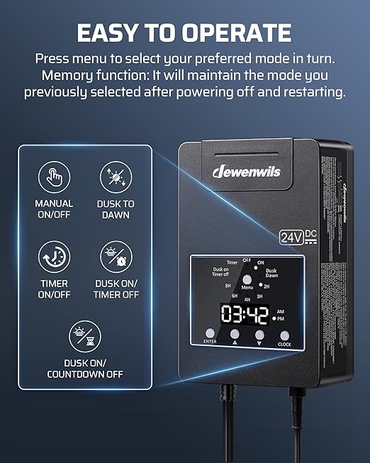 DEWENWILS 120W Low Voltage Landscape Transformer - Image 3