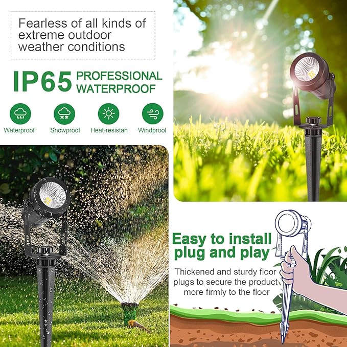 Low Voltage Landscape Lighting, 8 Pack Outdoor Spot Lights - Image 3
