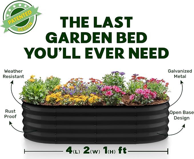 Plant & Plot Galvanized Raised Garden Beds Outdoor // 4×2×1 ft Planter Raised - Image 5