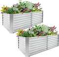 Land Guard 2 Pack 8×4×2ft Galvanized Raised Garden Bed Kit, Galvanized Planter by LandGuard