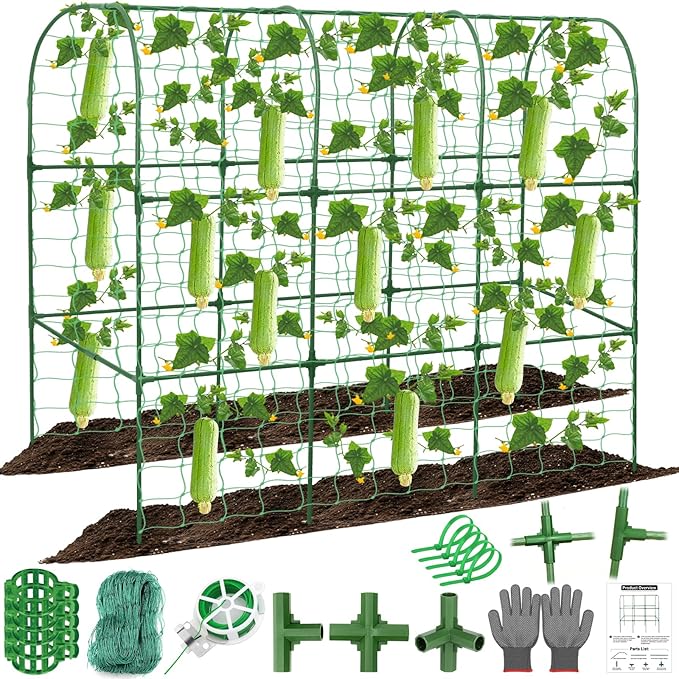 Cucumber Trellis for Raised Bed 51 x 50 Inch U-Shape Garden Trellis for by Qinzave