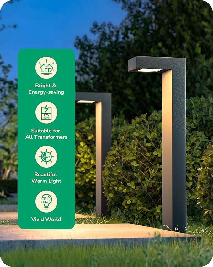 EDISHINE Low Voltage Pathway Lights Wired, 3000K 3.2W 50, 000Hrs Waterproof LED - Image 2