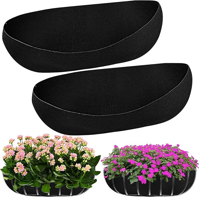 2PCS 30Inch Upgraded Planter Basket Liners Fabric Window Box Liners Felt Trough by Emsiok