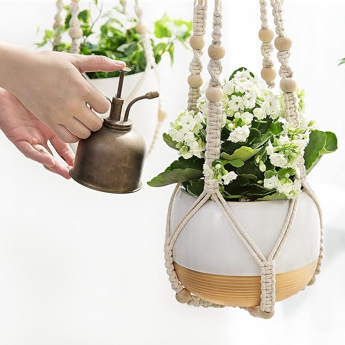 Mkono Macrame Plant Hanger Indoor Hanging Planter Basket - Image 7