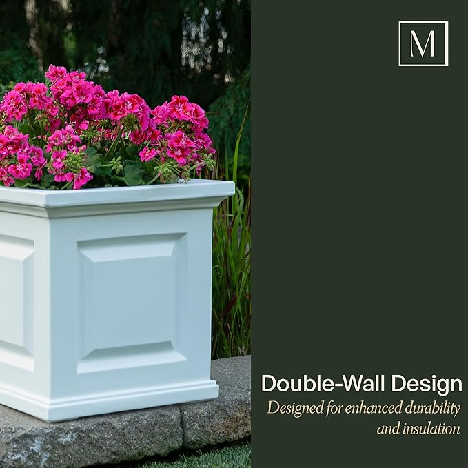 Mayne Nantucket 20-Inch Square Planter – Self-Watering, Weather-Resistant - Image 5