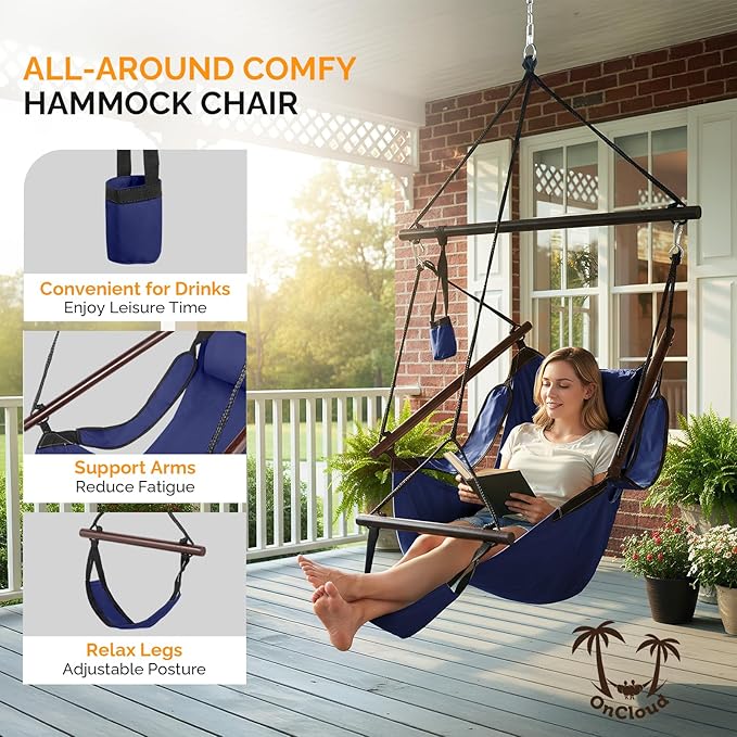 ONCLOUD Upgraded Unique Hammock Hanging Sky Chair, Air Deluxe Swing Seat - Image 2