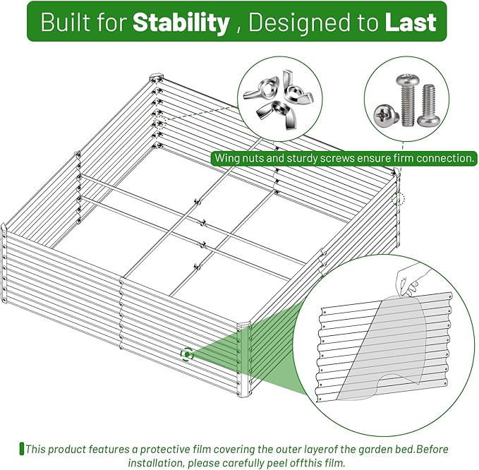 SnugNiture Galvanized Raised Garden Bed 4x4x2FT Outdoor Large Metal Planter Box - Image 6