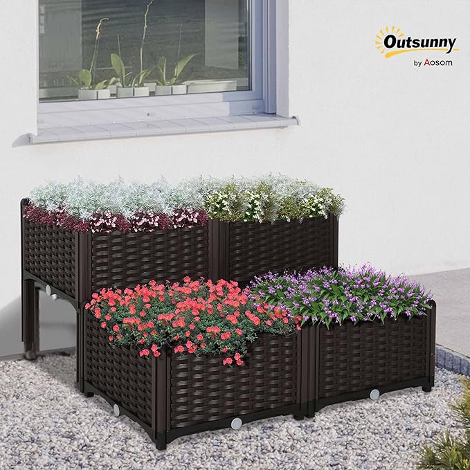 Outsunny 4 Piece Raised Garden Bed - Image 2