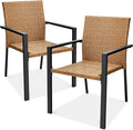 Best Choice Products Set of 2 Stackable Outdoor Wicker Dining Chairs by BestChoiceProducts