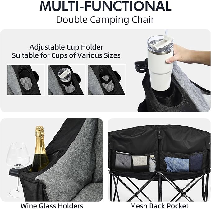 Double Camping Chair Loveseat - Image 4
