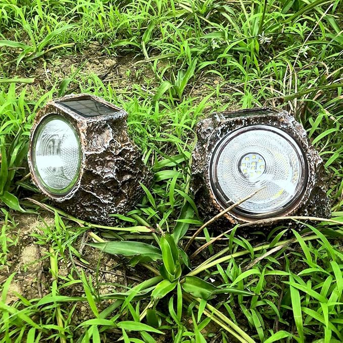 EiGreen Solar Garden Rock Lights Outdoor, 2 Pack 10 LED Waterproof Solar - Image 8