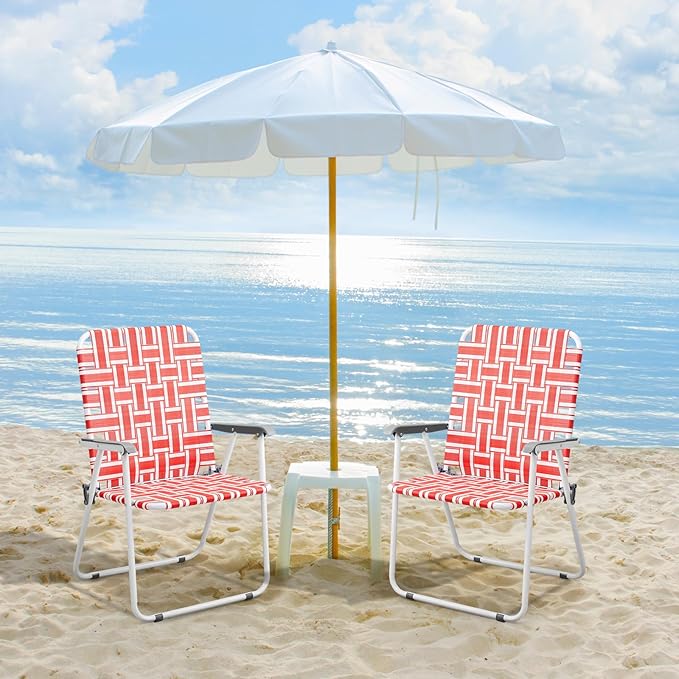 VINGLI Patio Lawn Webbed Folding Chairs Outdoor Beach Portable Camping Chair - Image 6