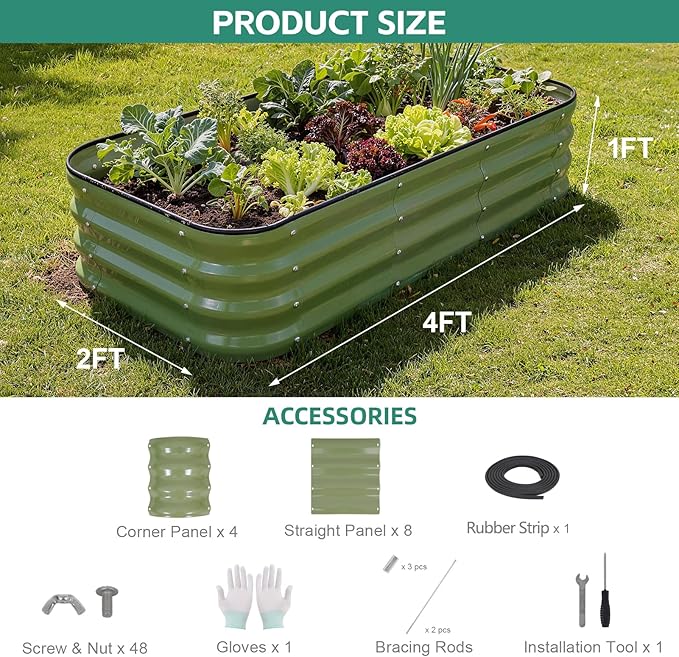3 in 1 Galvanized Raised Garden Bed - Image 3