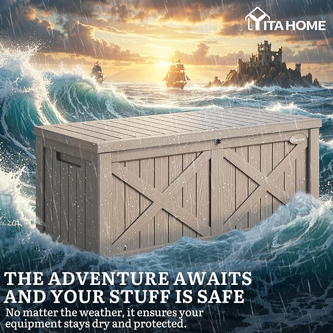 YITAHOME 150 Gallon Large Deck Box - Image 4
