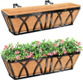 Riare 2 Pack 24 Inch Metal Railing Planter Window Box by Riare