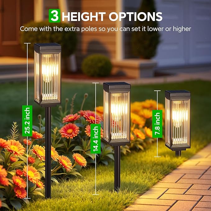 2 Pack Solar Pathway Lights Outdoor, Upgraded Solar Lights Outdoor Waterproof - Image 5