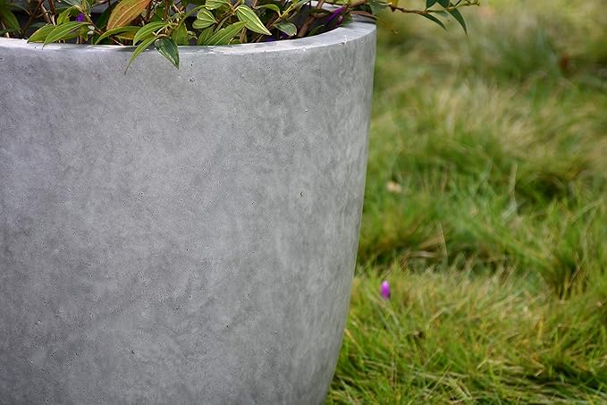 Kante 14 Inch Dia Round Concrete Planter, Indoor Outdoor Large Plant Pot - Image 10
