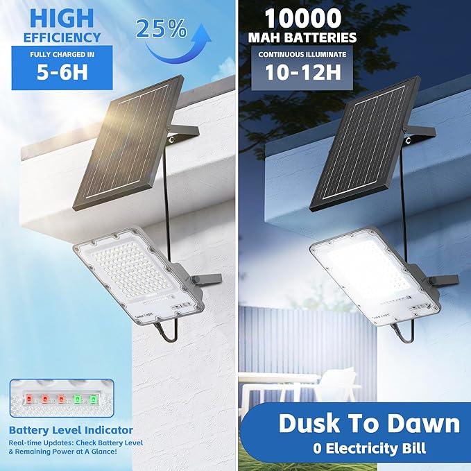 200W Solar Flood Light Outdoor 40000LM 6500K LED Solar Street Light - Image 3