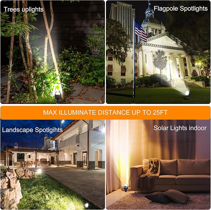 SUNLONG Solar Outdoor Lights, Solar Spot Lights Outdoor Waterproof Solar - Image 5