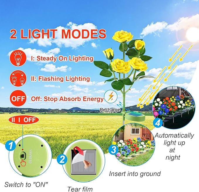 Solar Flower Lights Outdoor - Image 6