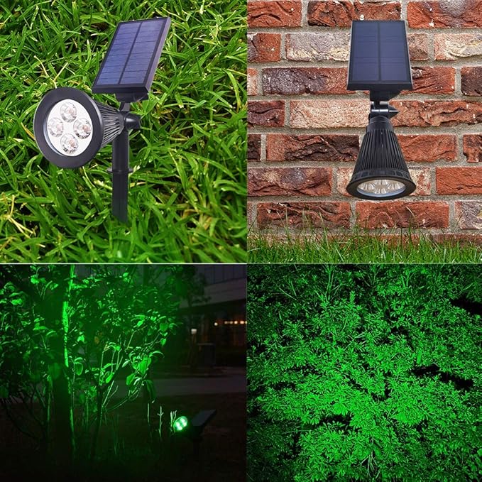 Solar Lights Outdoor Waterproof, 4 LED Landscape Lights, 2 in 1 LED Solar - Image 7