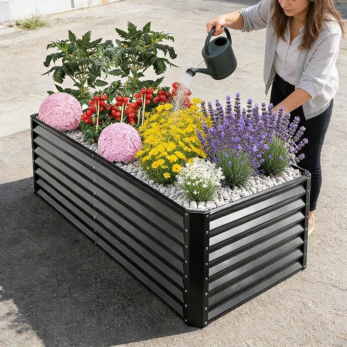 GARDMAX 6x3x1FT Raised Garden Bed Kit, Metal Planter Boxes Outdoor - Image 9