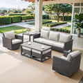 Belord 7 Piece Outdoor Furniture Patio Wicker Sofa Set, Oversize Outdoor Swivel by Belord