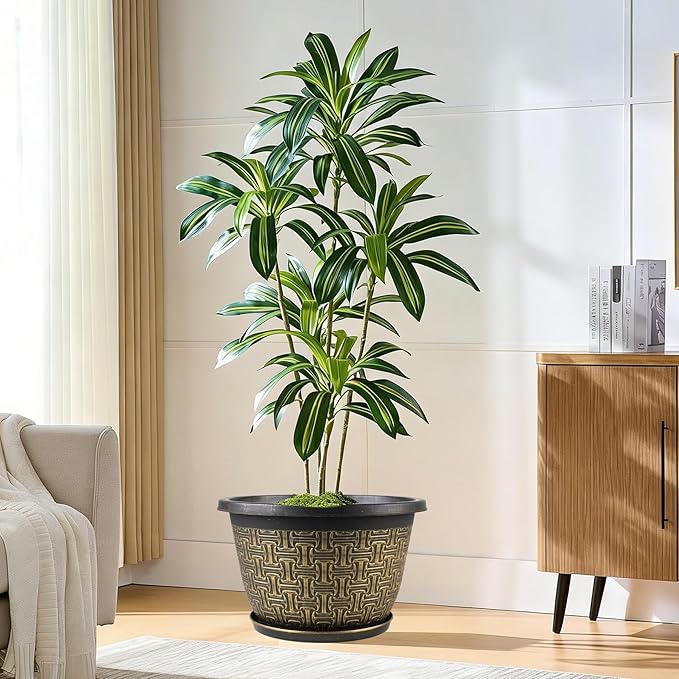 10 Inch Plant Pots, 4 Pack Flower Pots Outdoor - Image 2