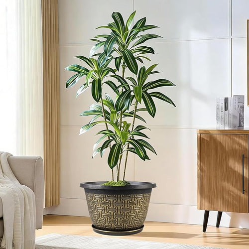 10 Inch Plant Pots, 4 Pack Flower Pots Outdoor - Image 2