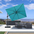 PURPLE LEAF 9' X 9' Left-right Tilt Patio Umbrella Outdoor Cantilever Swivel by PURPLELEAF