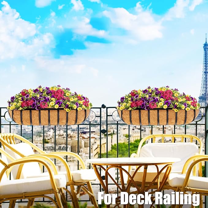 4pcs 24" Window Box Deck Railing Planter - Image 3