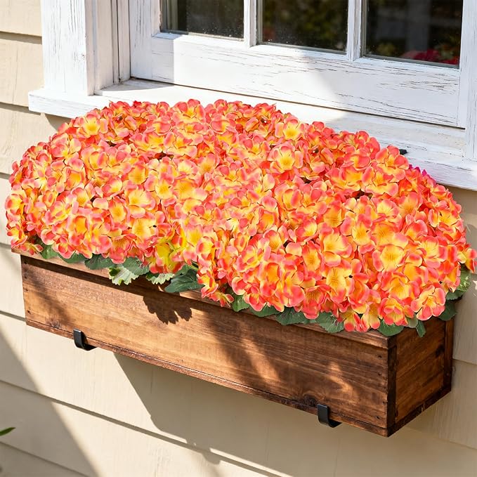 Artificial Fall Flowers for Outdoors, 6 Bundles Realistic Silk Fake Geraniums - Image 5