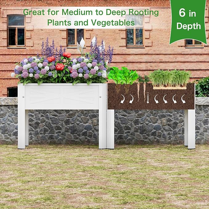 Raised Garden Bed with Detachable Tall Legs Elevated Metal Planter Box - Image 7