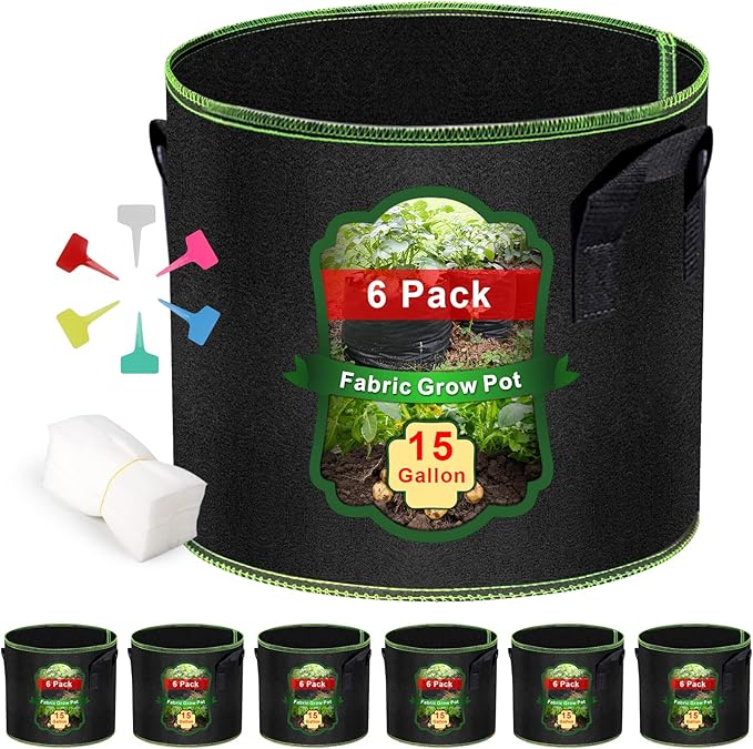 Grow Bags-15 Gallon, Garden Plant Bags by Createagardenyoulove