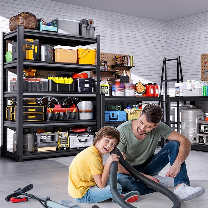 Set of 3 71"H-35"W Garage Shelving-2050LBS 5 Tier Storage Shelves, Adjustable - Image 8