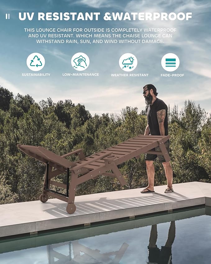 SERWALL Patio Chaise Lounge Chair Set of 2 - Image 7