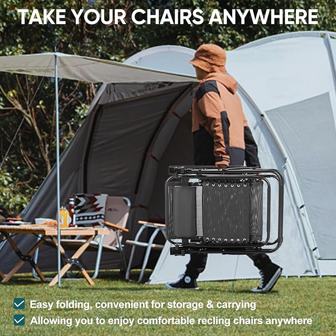 NEWBULIG Zero Gravity Chair Set of 4, Lounge Chair Folding Portable Adjustable - Image 6