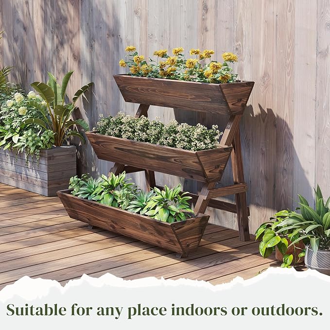 3-Tier Wooden Vertical Raised Garden Bed - Image 5