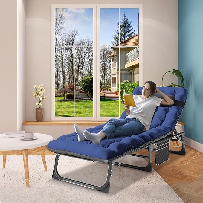 ABORON 2PK Heavy Duty Tanning Chair, 5-Gear Outdoor Folding Chaise Lounge Chair - Image 6