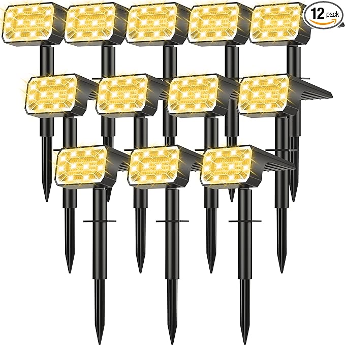 Solar Spot Lights Outdoor Waterproof IP65, Solar Landscape Spotlights, Auto by NACINIC