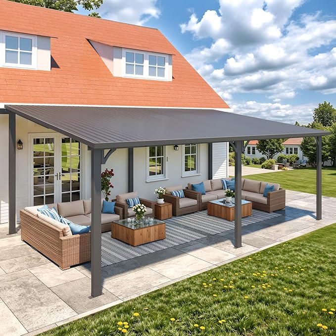 AECOJOY 20' x 12' Outdoor Gazebo Hardtop Pergola - Image 6